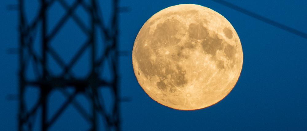 Ein Supermond nahe Jacobsdorf in Brandenburg