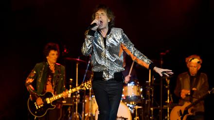 Die Rolling Stones bei ihrem Tour-Start 2017 in Hamburg mit Sänger Mick Jagger.