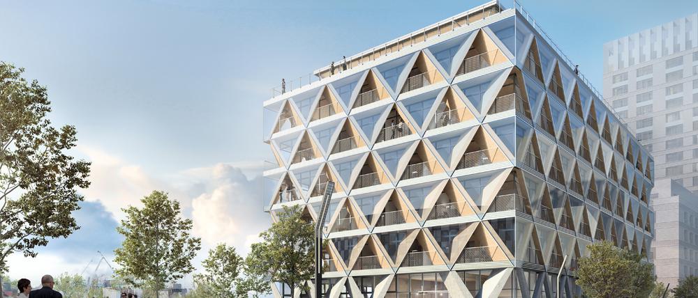 Projekt „The Cradle“ in Düsseldorf. Interboden hat zahlreiche Projekte in der nordrhein-westfälischen Landeshauptstadt entwickelt.