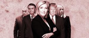 Victor Orbán, Jair Bolsonaro, Marine Le Pen, Donald Trump und Giorgia Meloni. Rechtspopulismus ist beliebter denn je.