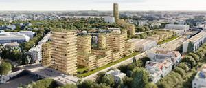 Mit dieser Simulation zeigt der Architekt Andreas Becher, wie er sich eine Überbauung von Teilen der Berliner Stadtautobahn vorstellt.