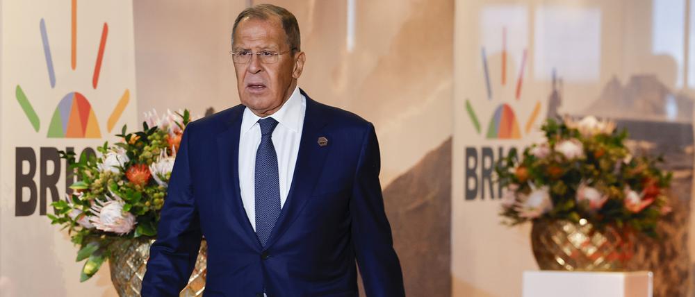 Russlands Außenminister Sergej Lawrow beim Brics-Gipfel.