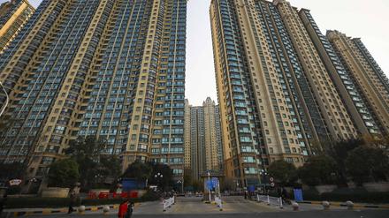 Eine Gebäudekomplex von Evergrande in Huaian in China.