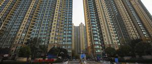 Eine Gebäudekomplex von Evergrande in Huaian in China.