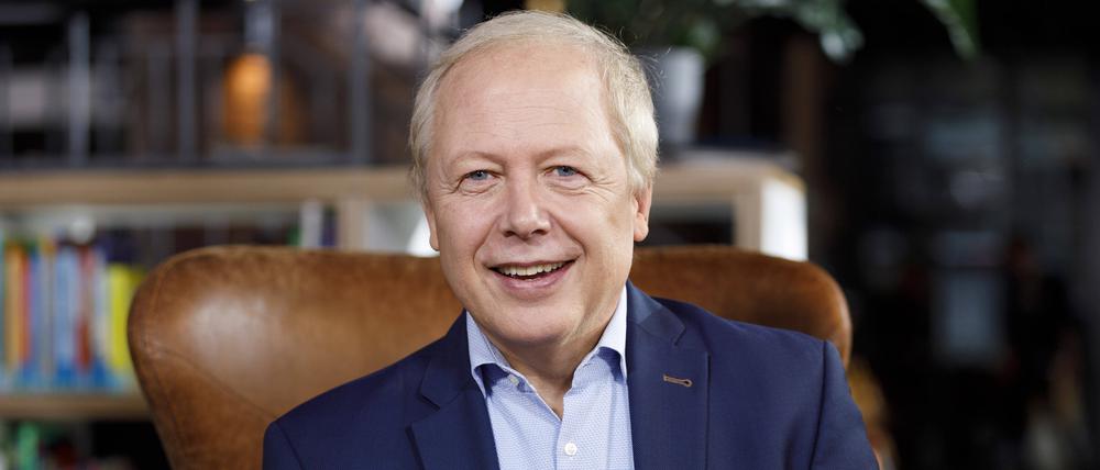 Tom Buhrow beim Pressetermin zur ARD-Themenwoche Zukunft Bildung in der Stadtteilbibliothek Kalk.