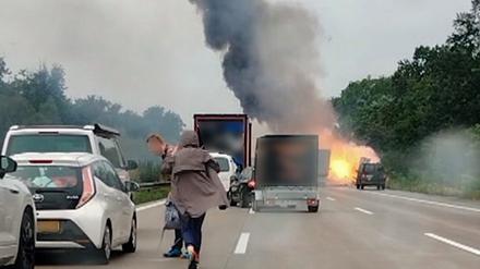 Die Unfallstelle auf der A2.