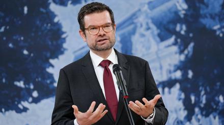 Justizminister Marco Buschmann (FDP) bei der Kabinettsklausur auf Schloss Meseberg.