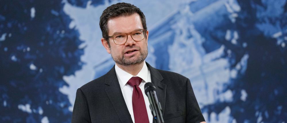 Justizminister Marco Buschmann (FDP) bei der Kabinettsklausur auf Schloss Meseberg.