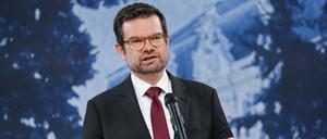 Justizminister Marco Buschmann (FDP) bei der Kabinettsklausur auf Schloss Meseberg.