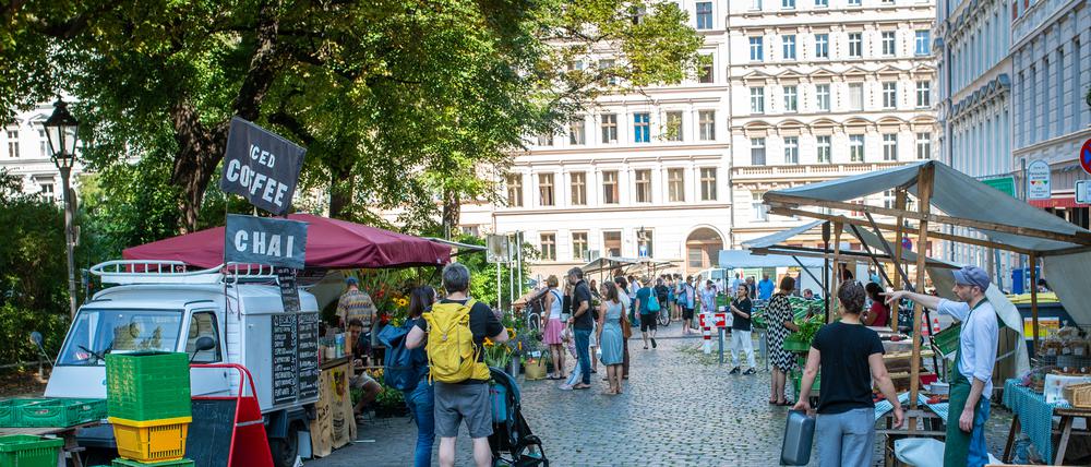 Ökomarkt Chamissoplatz. 