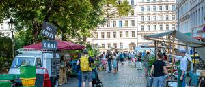 Ökomarkt Chamissoplatz. 