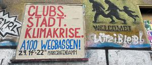 Unter dem Motto „A100 wegbassen“ wird es am Sonntag einen Demozug geben.