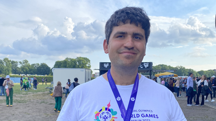 Reporter mit Erfahrung. Prodöhl bei den Special Olympic World Games in Berlin.