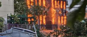 Großbrand in der Wolfener Straße 11.