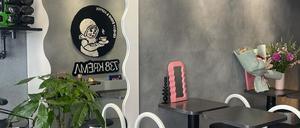 Das 738 KREMA Concept Store & Coffee hat einen coolen, grauen Look. 