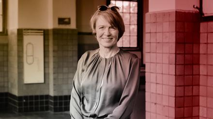 Elke Büdenbender ,am 21.08.2023, Berlin, Hohenzollerndamm, für Tagesspiegelpodcast „Eine Runde Mit" mit Ann-Kathrin Hipp als Redakteurin.Credit Simon Gerlinger