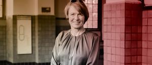 Elke Büdenbender ,am 21.08.2023, Berlin, Hohenzollerndamm, für Tagesspiegelpodcast „Eine Runde Mit" mit Ann-Kathrin Hipp als Redakteurin.Credit Simon Gerlinger