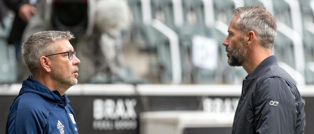Ein Duell auf Augenhöhe: Urs Fischer trifft mit Union am Sonntag auf Marco Rose und RB Leipzig.