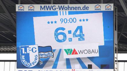 Drastisches Ergebnis. Hertha führte viermal in Magdeburg und verlor am Ende 4:6.