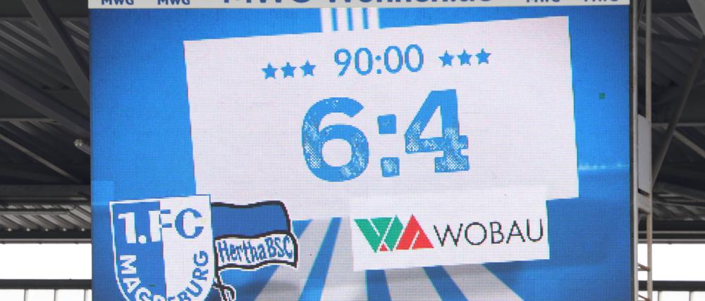 Drastisches Ergebnis. Hertha führte viermal in Magdeburg und verlor am Ende 4:6.