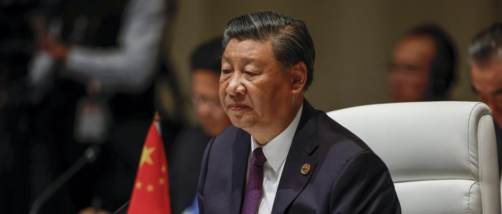 Xi Jinping, Präsident von China, nimmt an einer Plenarsitzung des Brics-Gipfels teil (Archivbild).