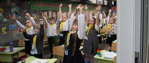 Schule in Charkiw, die in der Metro liegt.