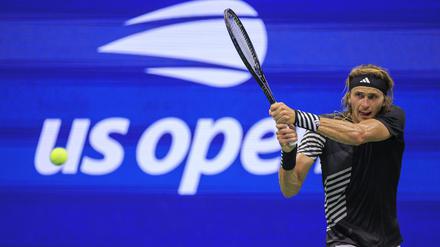 Im Viertelfinale der US Open. Alexander Zverev in Aktion.
