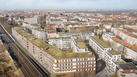 Das Projekt „Staytion“ zwischen Hadlichstraße und S-Bahn-Trasse in Pankow ist auf dem Gelände des Forums Pankow angesiedelt, das abgerissen wird.