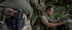 Ukrainische Soldaten an der Front nahe Robotyne.