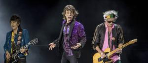 Ron Wood, Mick Jagger und Keith Richards aka The Rolling Stones in Roskilde 2014.  