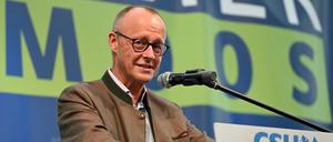 Friedrich Merz spricht beim Politischen Frühschoppen Gillamoos.