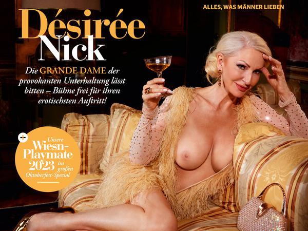Entertainerin Désirée Nick auf dem Cover der deutschen Oktober-Ausgabe des „Playboy“.