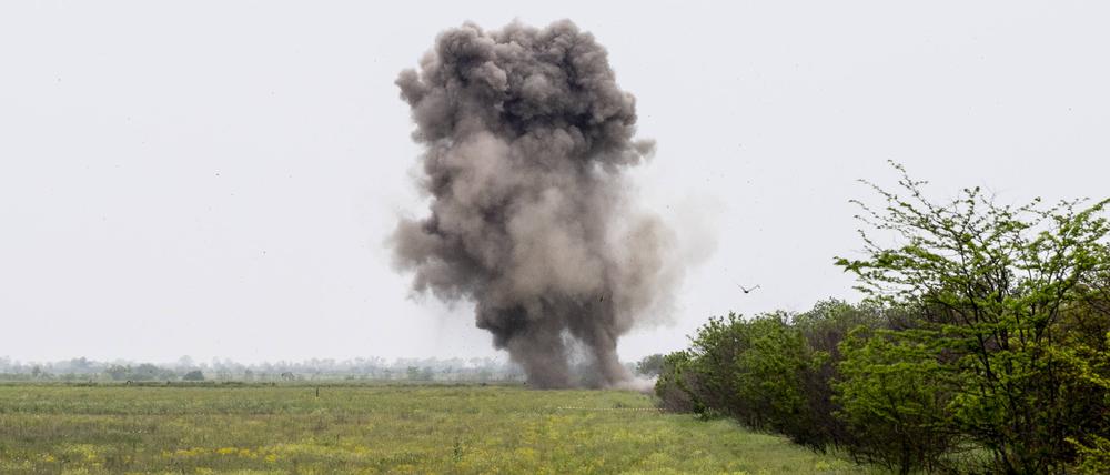 Minensprengung in der Ukraine.