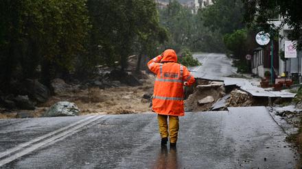 Überschwemmungen nach schwerem Sturm in der Stadt Volos in Griechenland am 6. September 2023. 