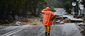 Überschwemmungen nach schwerem Sturm in der Stadt Volos in Griechenland am 6. September 2023. 