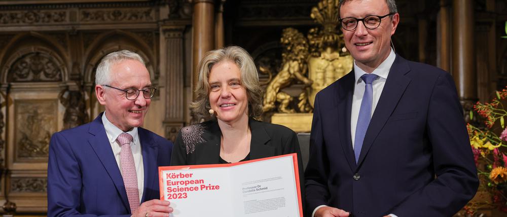 Cordelia Schmid, Forscherin am National Institute for Research in Digital Science and Technology (Inria) in Paris, nach der Verleihung des Körber-Preises.