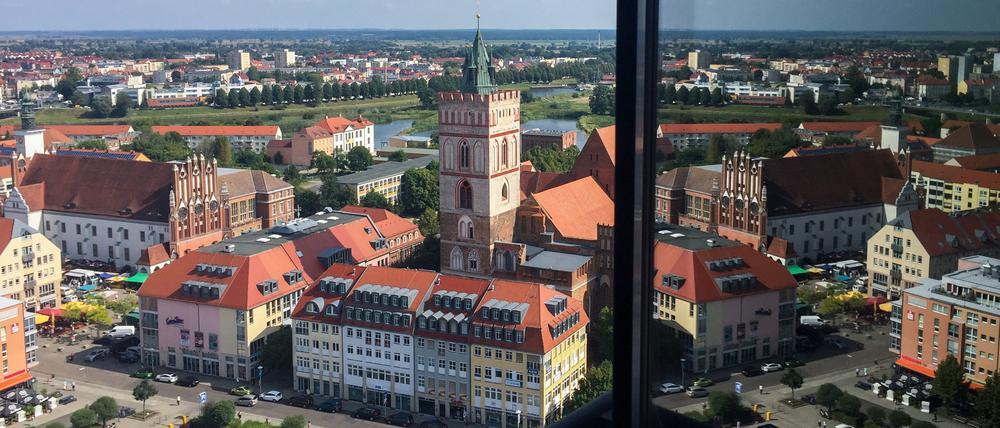 Blick aus dem Oderturm auf Frankfurt (Oder). 