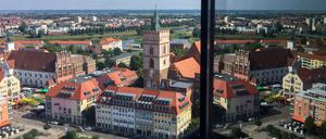 Blick aus dem Oderturm auf Frankfurt (Oder). 