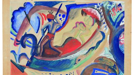 Original oder Fälschung? Das Bild „Nackte Mädchen in der Barke“ (1911) von August Macke hing bei Chrstie’s zur Versteigerung.