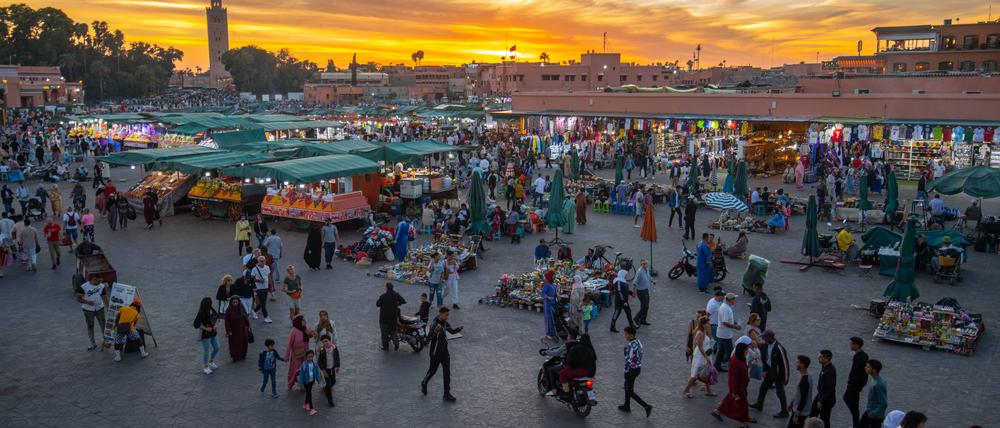 Sehnsuchtsort für Urlauber: Der Platz Djemaa el-Fna in Marrakesch.
