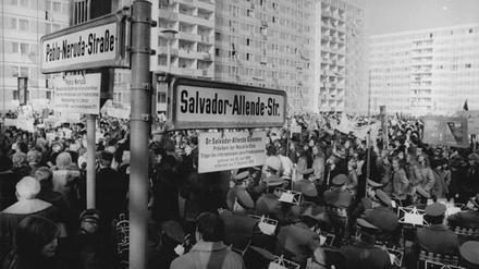 Am 3.11.1973 wurden zwei Straßen in Köpenick nach Salvador Allende und Pablo Neruda benannt