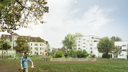 Der geplante „Kiezwald“ auf dem Nordenddreieck.