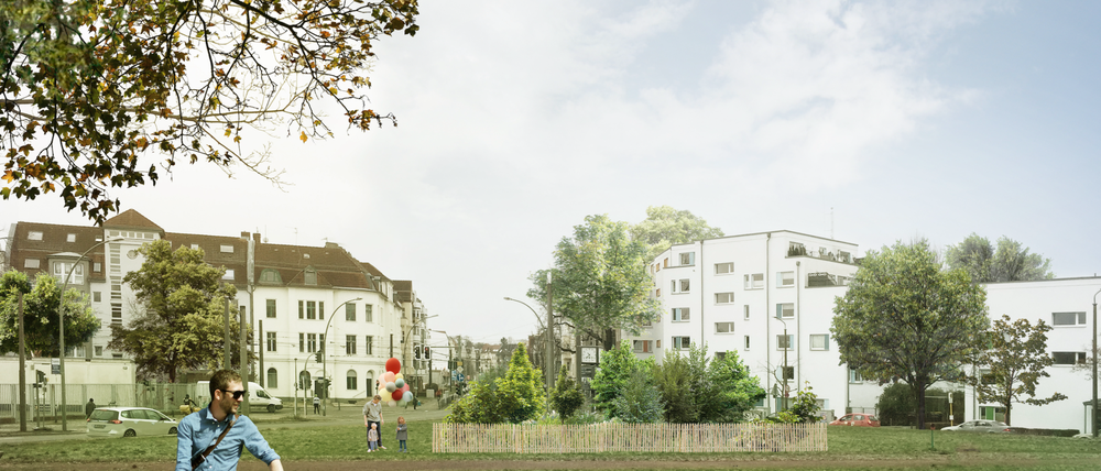 Der geplante „Kiezwald“ auf dem Nordenddreieck.