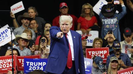 Donald Trump bei einem Auftritt in Rapid City, South Dakota. 