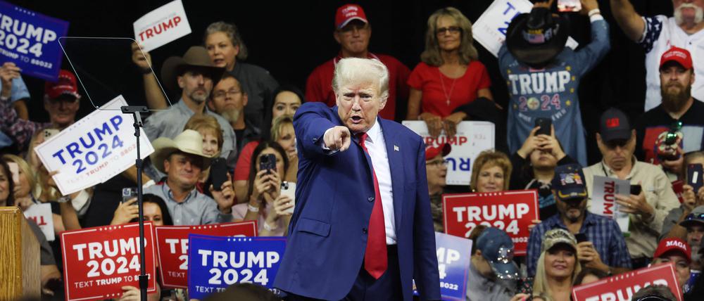 Donald Trump bei einem Auftritt in Rapid City, South Dakota.