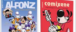 Titelbilder der Magazine „Comixene“ und „Alfonz“.