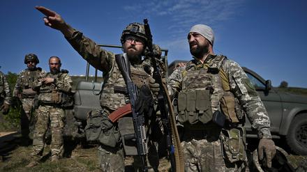 Ukrainische Soldaten in der Nähe von Bachmut