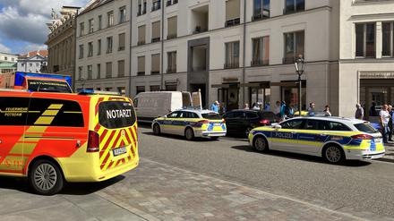 Polizeieinsatz in der Potsdamer Innenstadt.