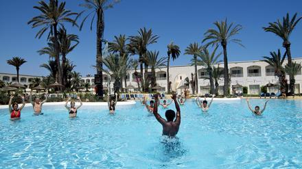 Poolanimation auf Djerba. Lange verpönt, jetzt ersehnt.