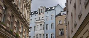 Altbauten in der Wassergasse am Köllnischen Park in Berlin-Mitte, aufgenommen am 15. März 2021.